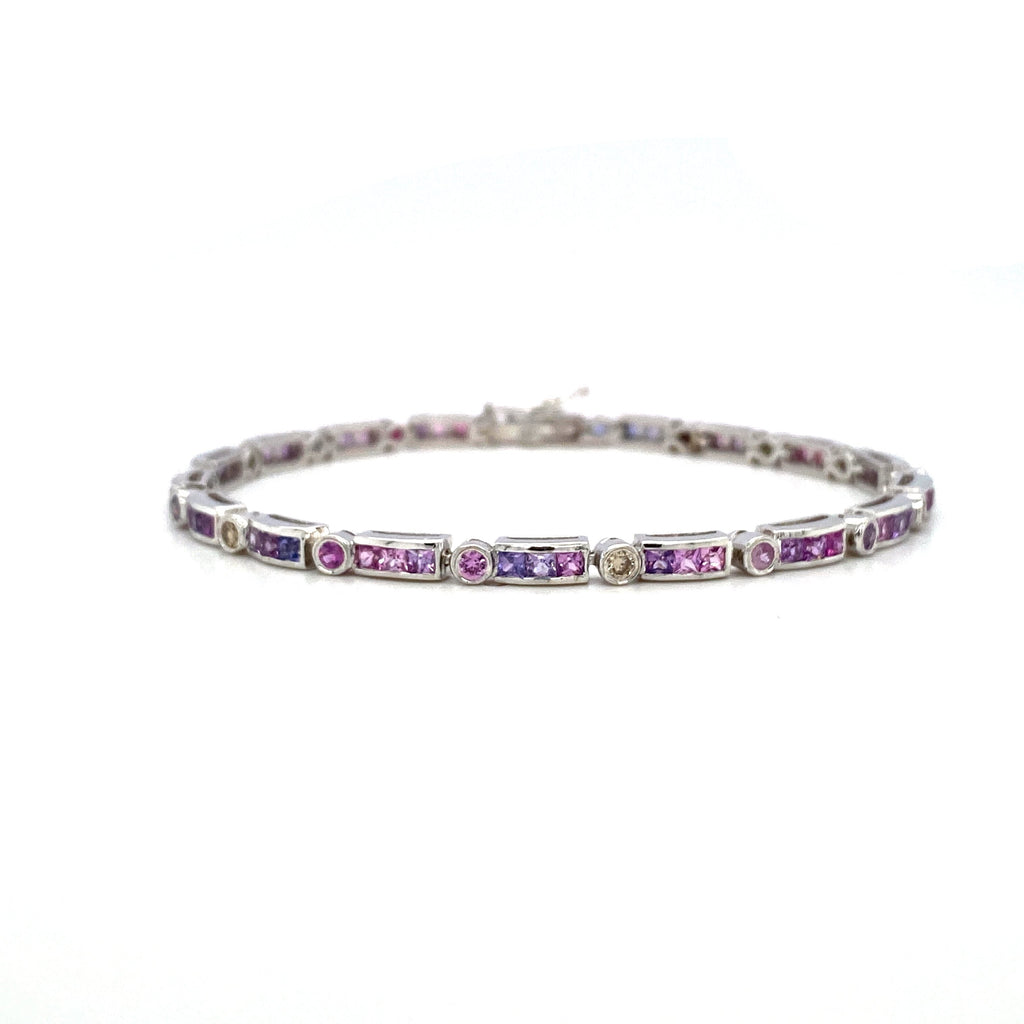 Multi Sapphire Bracelet in .925 Sterling Silver - KSD 42703