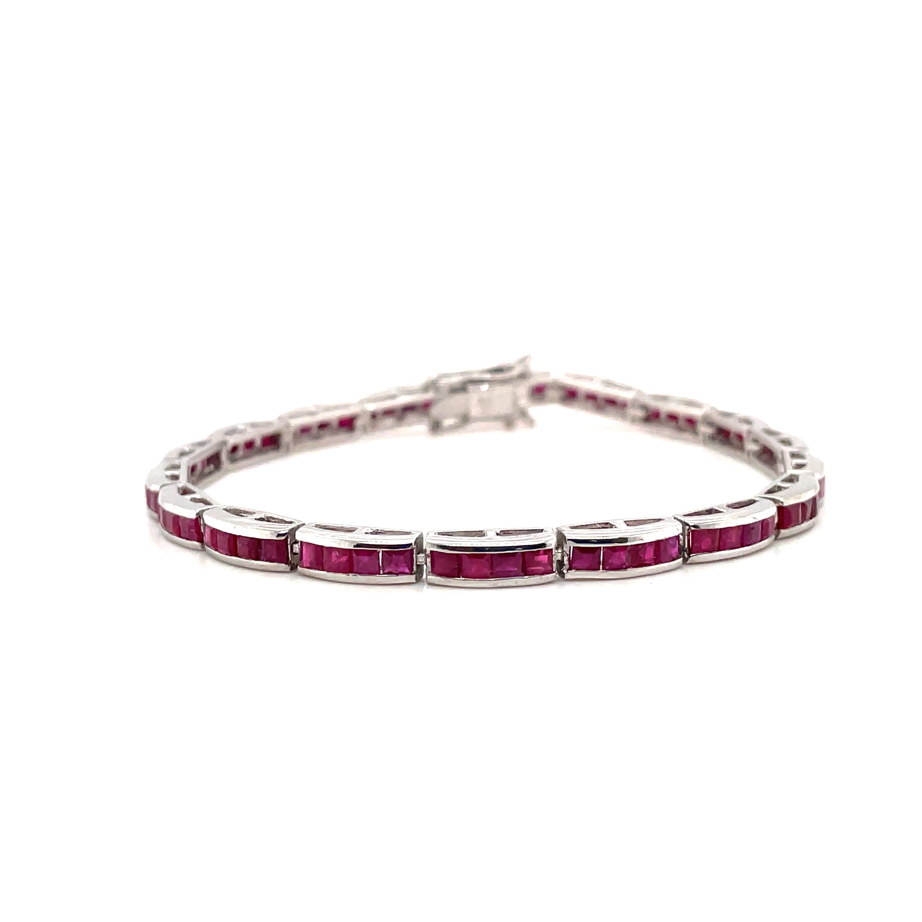 Ruby Bracelet in .925 Sterling Silver. - KSD 44547