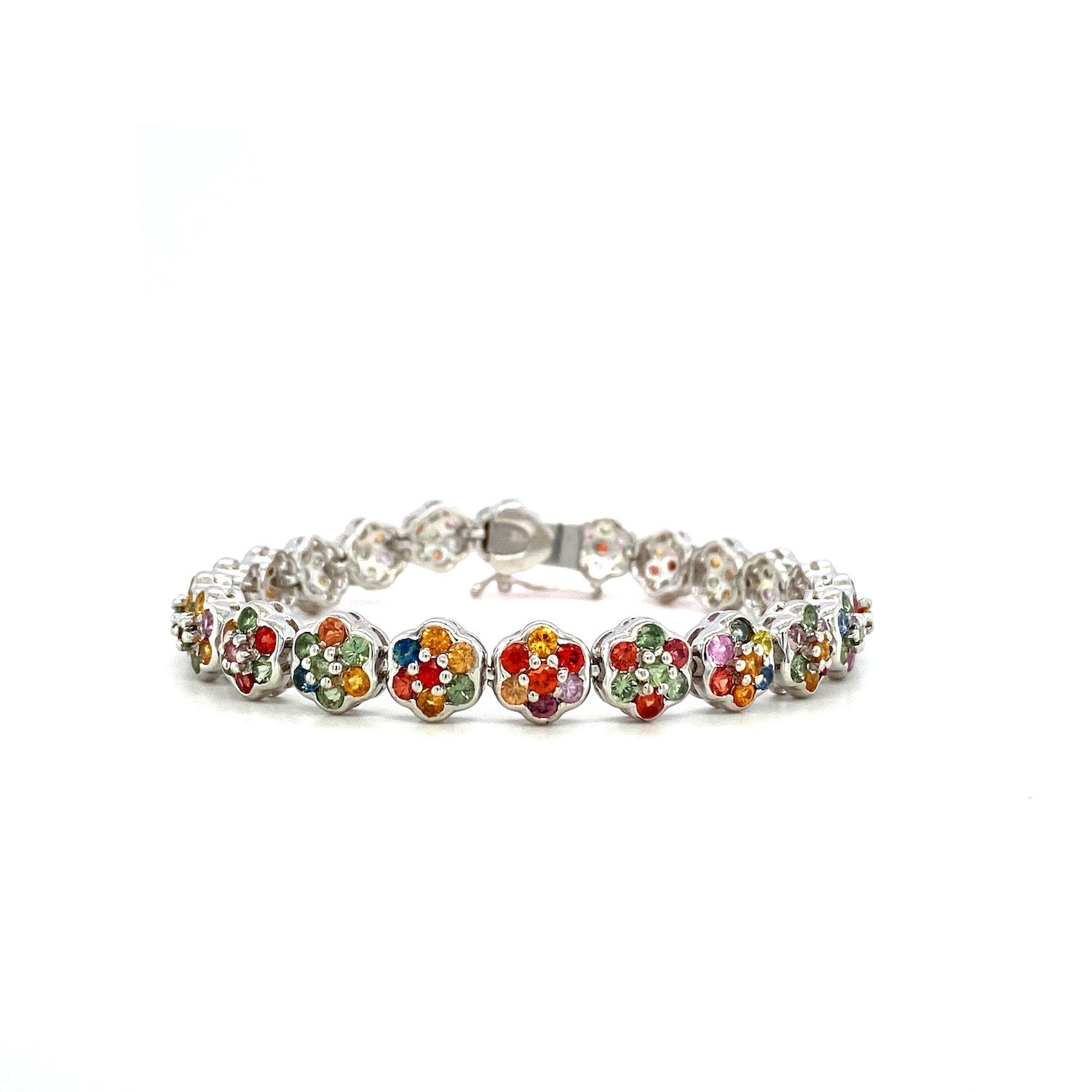 Multi Sapphire Bracelet in .925 Sterling Silver - KSD 48508