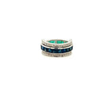 Multi Colour Stones Ring in .925 Sterling Silver - KSR 18811