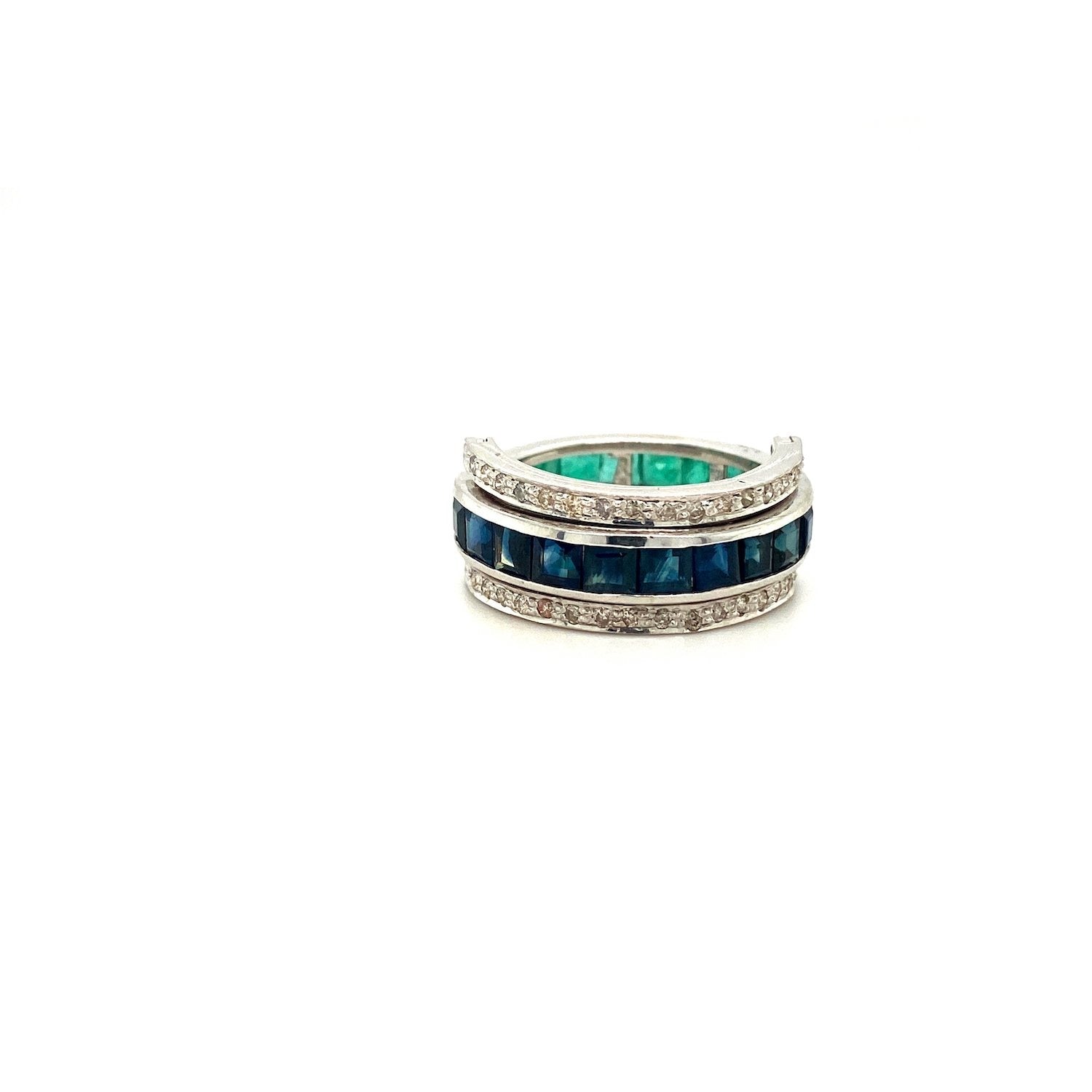 Multi Colour Stones Ring in .925 Sterling Silver - KSR 18811