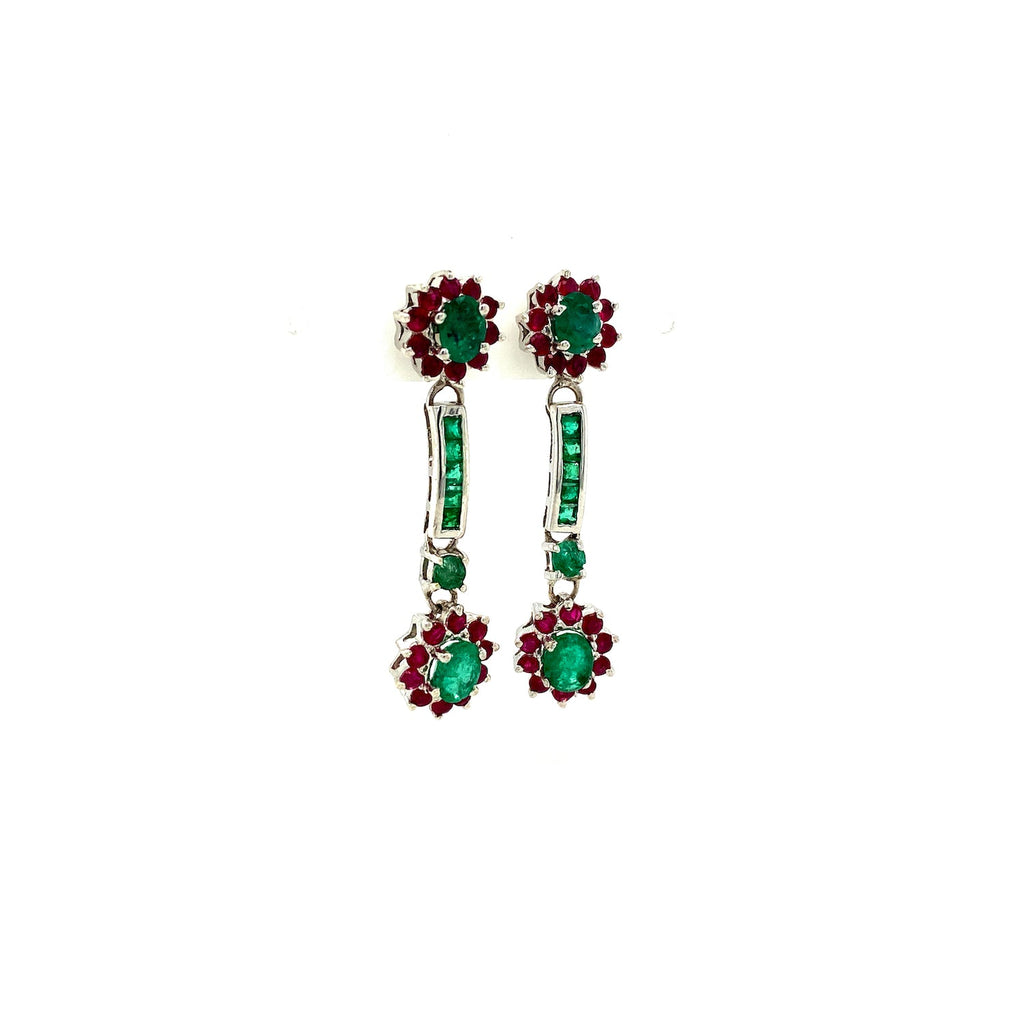 Multi Colour Stone Necklace Set in .925 Sterling Silver - KSS 65395