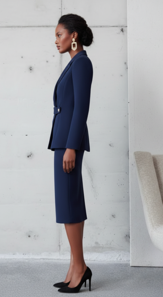 The Knightsbridge Skirt Suit – Navy