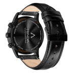 Trnda Men's Stainless Steel Watch, Black Leather Band | Trnda-43bl