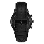 Trnda Men's Stainless Steel Watch, Black Leather Band | Trnda-43bl