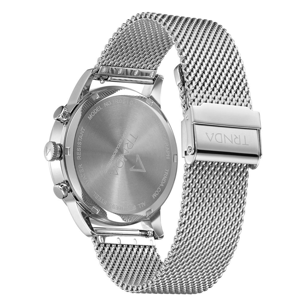Trnda Men's Stainless Steel Watch, Gradient Cedar Brown Dial | Trnda43mm