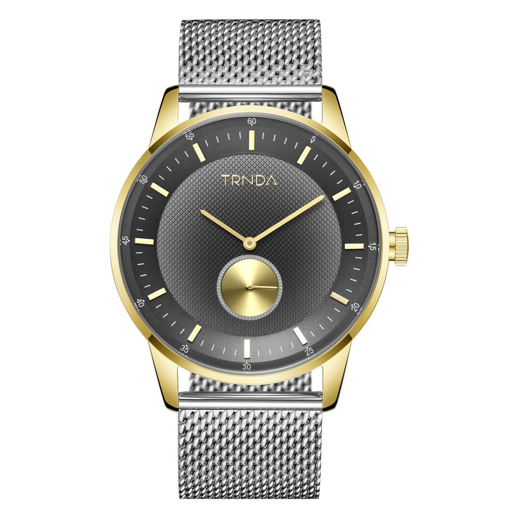 Trnda Men's Gold Stainless Steel Watch, Gray Dial | Trnda-43g