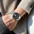 Trnda Men's Stainless Steel Watch, Gradient Light Gray Dial | Trn-4325