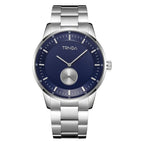 Trnda Men's Stainless Steel Watch, Blue Dial | Trnda-43mm-Silver