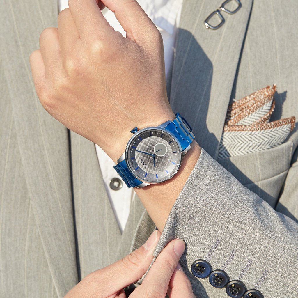Trnda Men's Stainless Steel Watch, Blue Band | Trnda-Ss43b