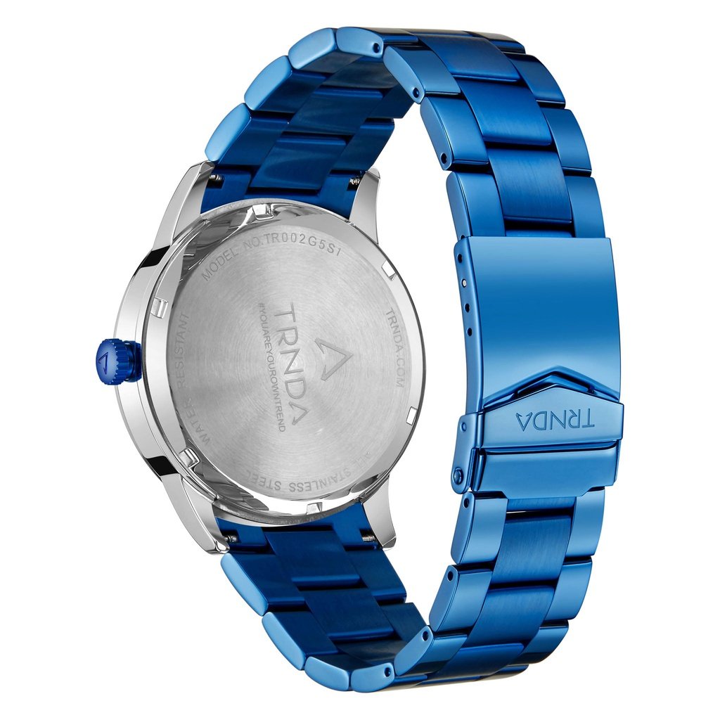 Trnda Men's Stainless Steel Watch, Blue Band | Trnda-Ss43b