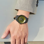 Trnda Men's Black Stainless Steel Watch, Seaweed Green Dial | Trn43b