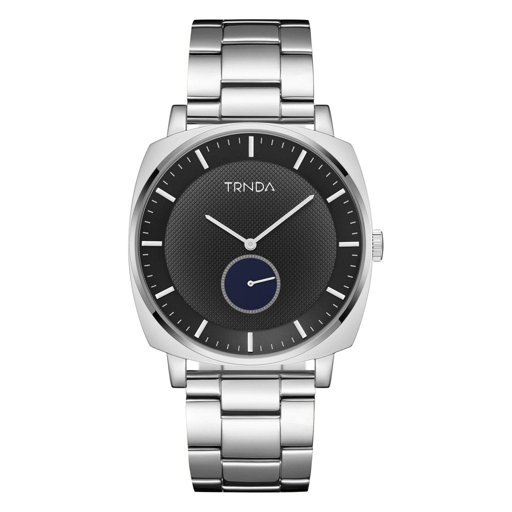 Trnda Men's Stainless Steel Watch, Silver Gradient Dial | Trnda45mm