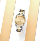 Trnda Women's Stainless Steel Watch, Silver-Gold Band | Trn-35.8