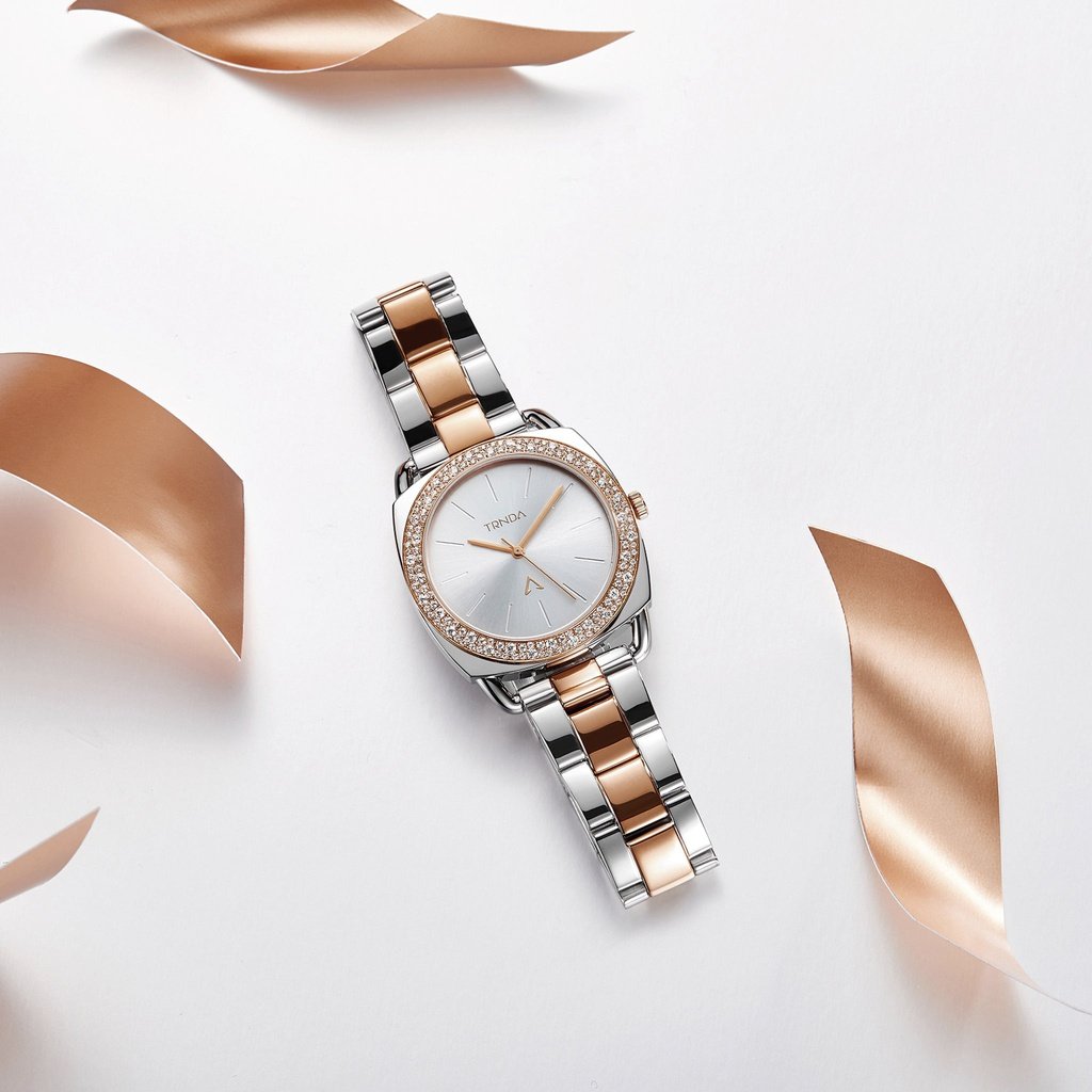 Trnda Women's Stainless Steel Watch, Silver-Rose Gold | Trnda-Ss35