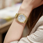 Trnda Women's Gold Stainless Steel Watch, Silver Dial | Trn-W35g