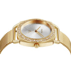 Trnda Women's Gold Stainless Steel Watch, Silver Dial | Trn-W35g
