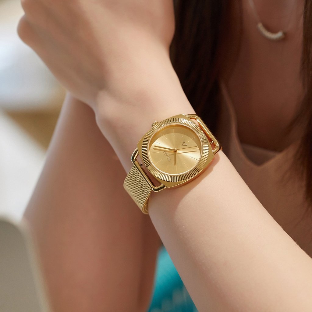 Trnda Women's Gold Stainless Steel Watch, Gold Dial | Trnda-001