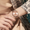 Trnda Women's Rose Gold Stainless Steel Watch, Mesh Band | Trn-358