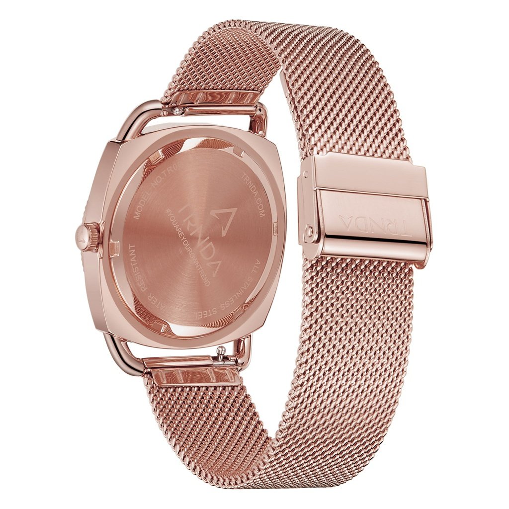 Trnda Women's Rose Gold Stainless Steel Watch, Mesh Band | Trn-358
