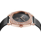 Trnda Women's Rose Gold Watch, Black Dial | Trnda-Rg35.8