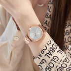Trnda Women's Rose Gold Stainless Steel Watch, Silver Dial | Trnda-001