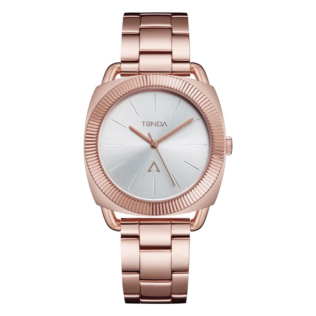 Trnda Women's Rose Gold Stainless Steel Watch, Silver Dial | Trnda-001