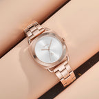 Trnda Women's Rose Gold Stainless Steel Watch, Silver Dial | Trnda-001