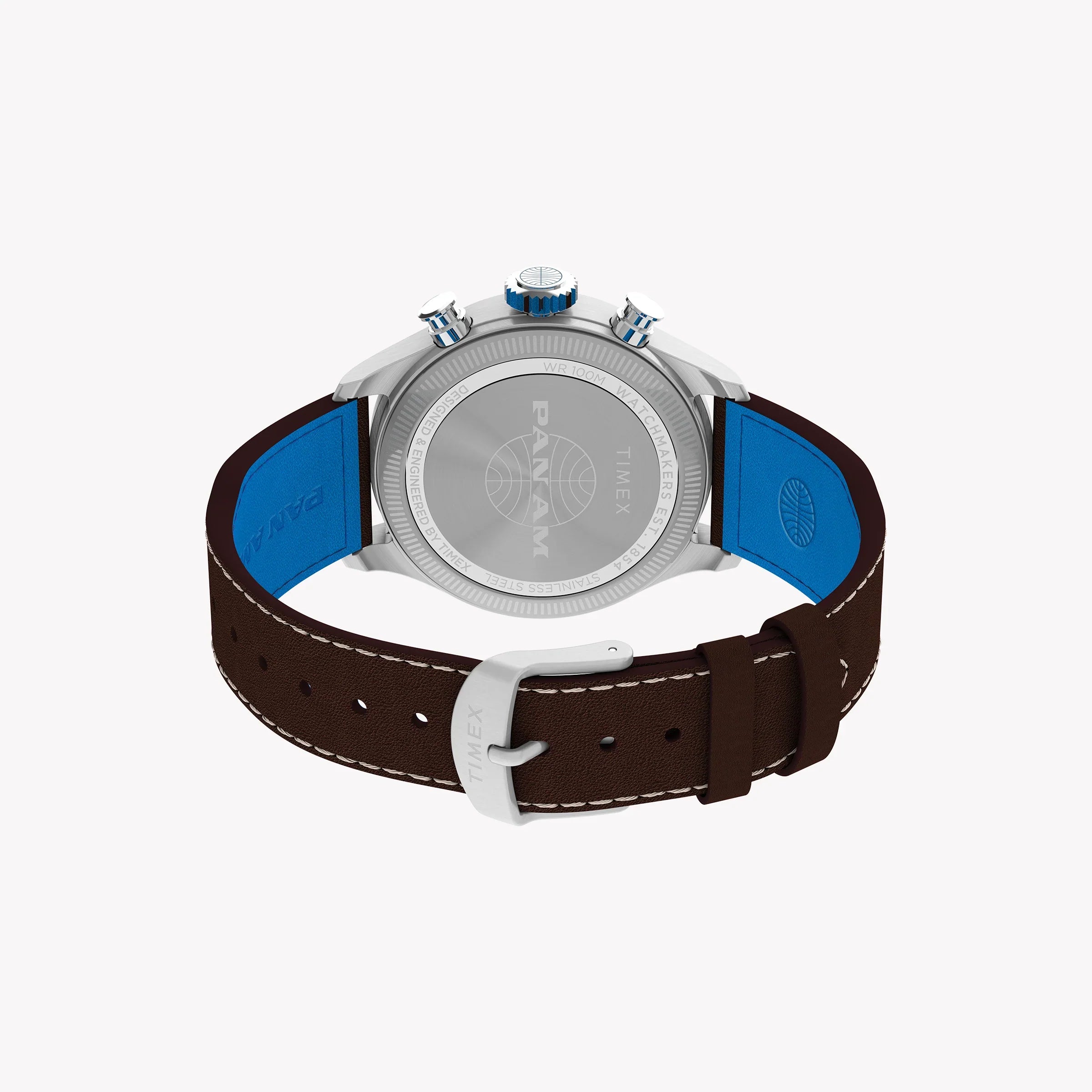 Waterbury ACE Pan Am S.E. Chrono SST Silver Dial Brown Leather Strap | TW2Y38700