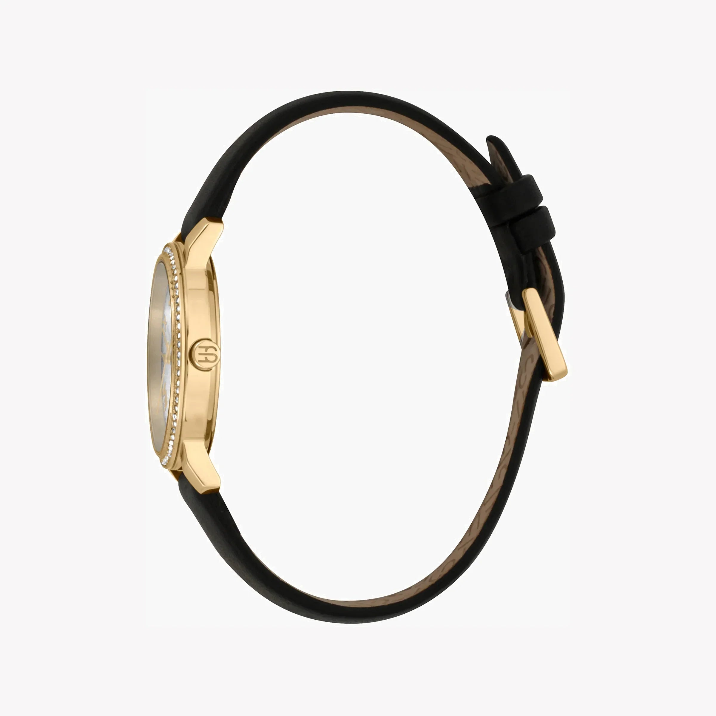 Esprit Women's Black Leather Watch, Silver Dial | ES1L282L0025