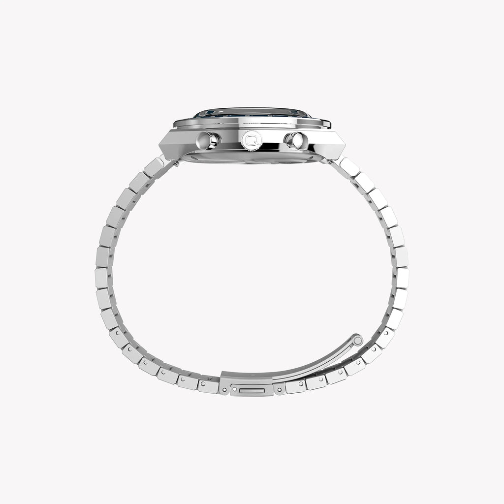 Timex Men's Stainless Steel Blue Dial Watch, Silver | Tw2w51600