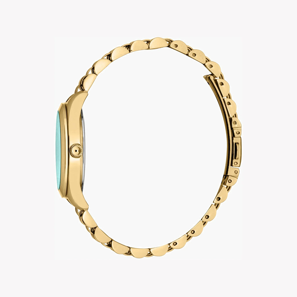 Just Cavalli Women's Gold Stainless Steel Watch, Turquoise Dial | Jc1l210m0465