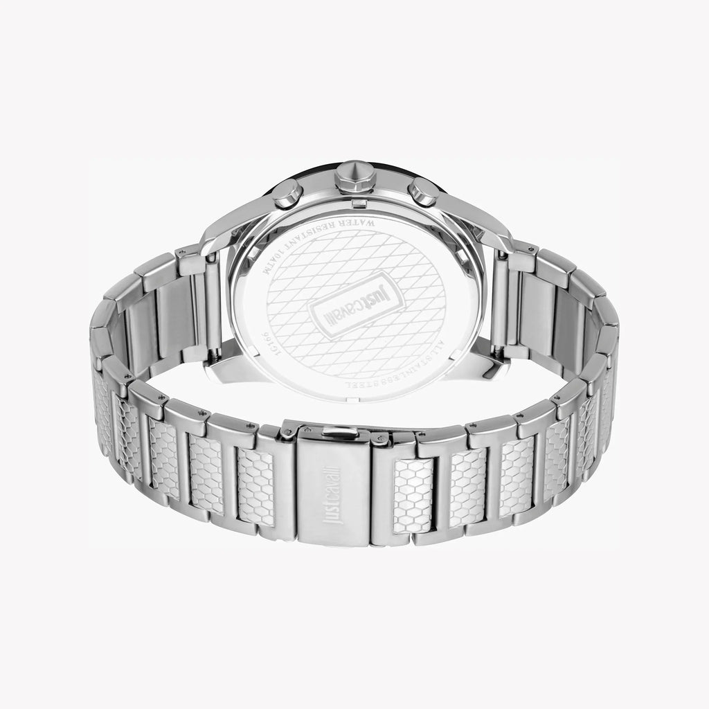 Just Cavalli Men's Silver Watch, Black Dial | Jc1g166m0075