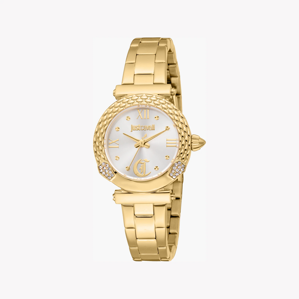 Just Cavalli Women's Gold Stainless Steel Watch, Silver Dial | Jc1l332m0055