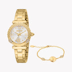 Just Cavalli Women's Gold Stainless Steel Watch, Silver Dial | Jc1l332m0055