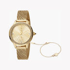 Just Cavalli Women's Gold Stainless Steel Watch, Champagne Dial | Jc1l146m0055
