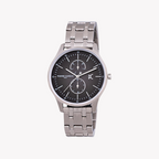 Pierre Cardin Men's Silver Metal Watch, Black Dial | Cba.4032