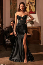 Strapless Satin Corset Dress