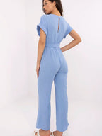 Comfortable Cotton Jumpsuit with Short Sleeves Italy Moda Suitable for Everyday Wear
