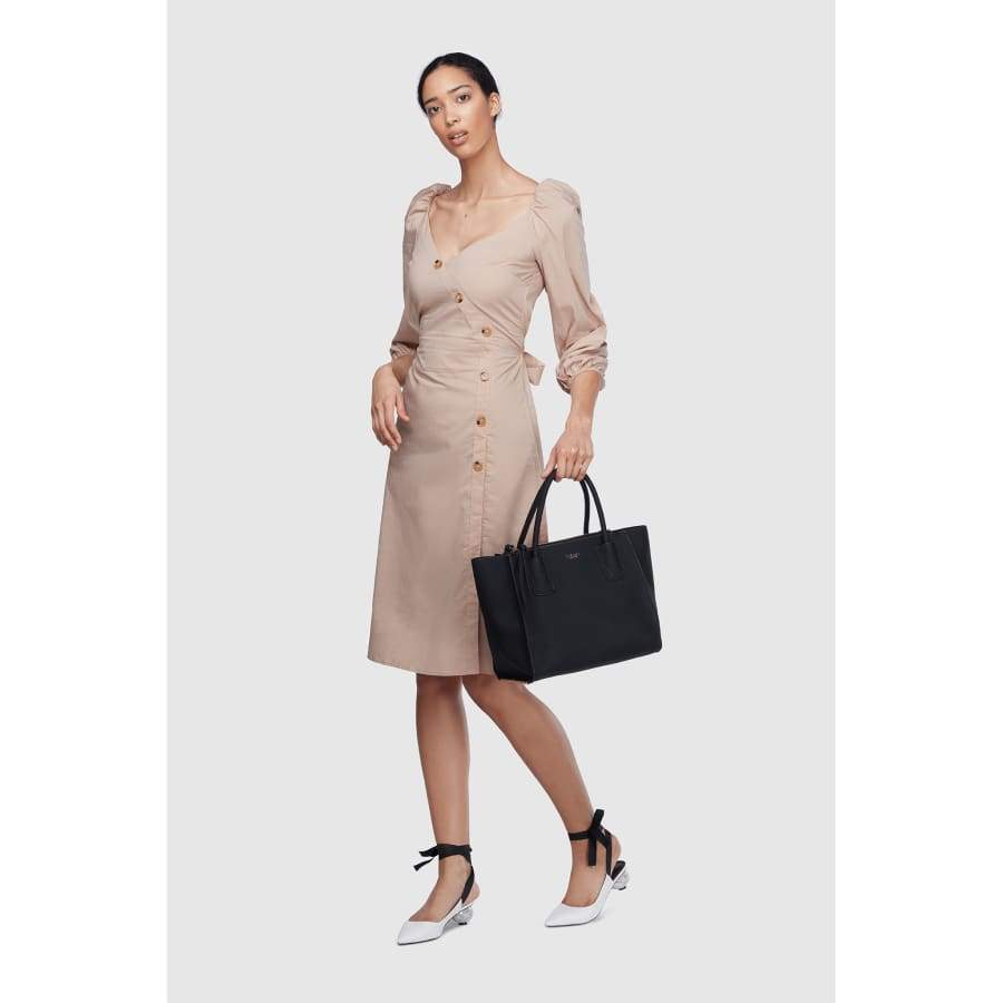 Demi Grey Vegan Winged Tote Bag