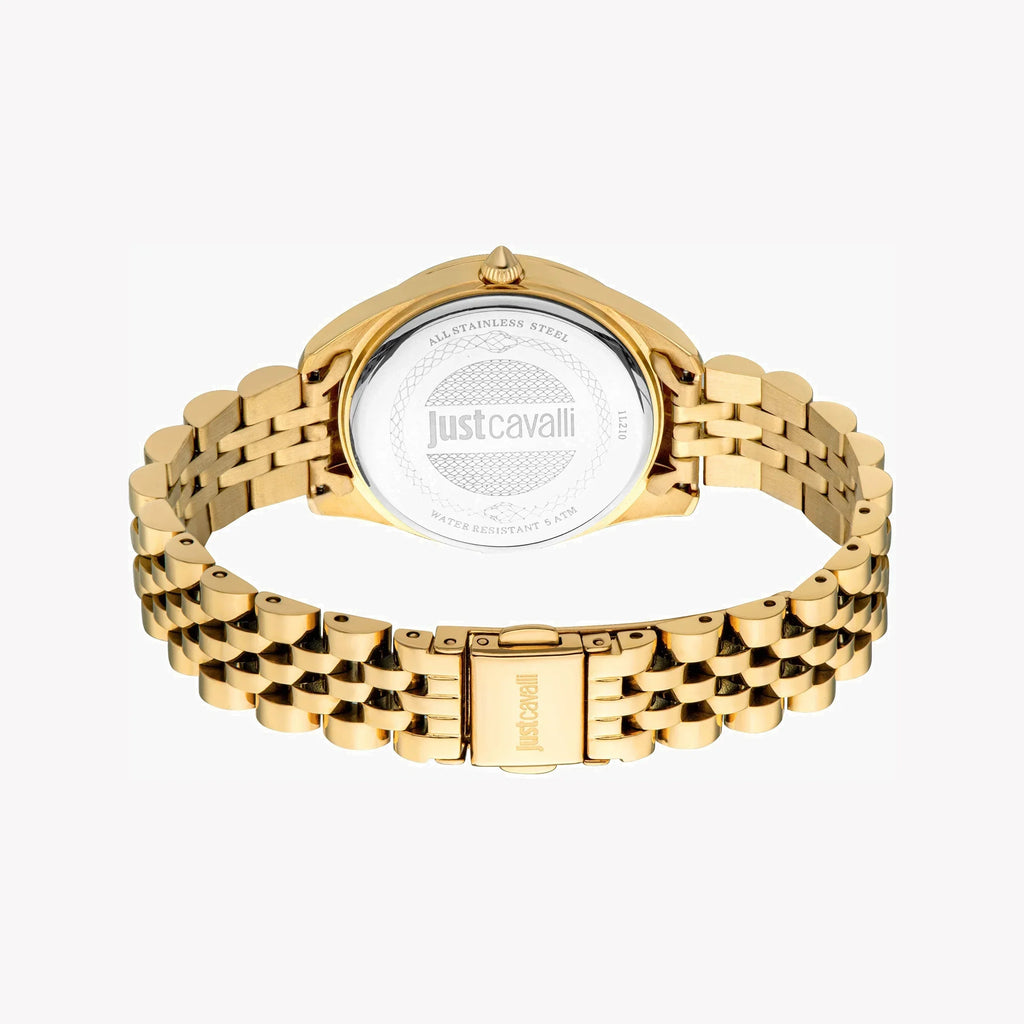 Just Cavalli Women's Gold Stainless Steel Watch, Turquoise Dial | Jc1l210m0465