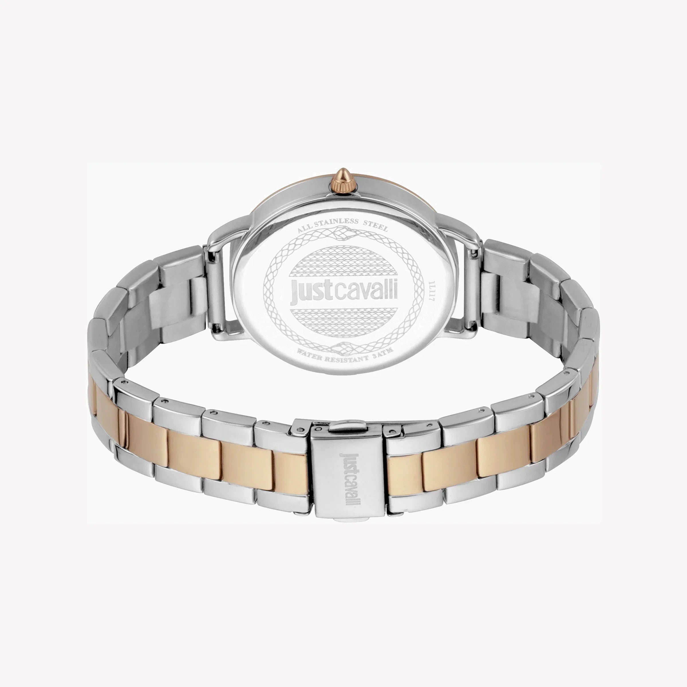 Just Cavalli Women's Silver & Rose Gold Watch, Silver Dial | Jc1l117m0095
