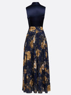 Sukienka wieczorowa maxi Champagne 3D Flower – satynowa, na jedno ramię (Kopia) (Kopia)