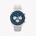 Timex Men's Stainless Steel Blue Dial Watch, Silver | Tw2w51600
