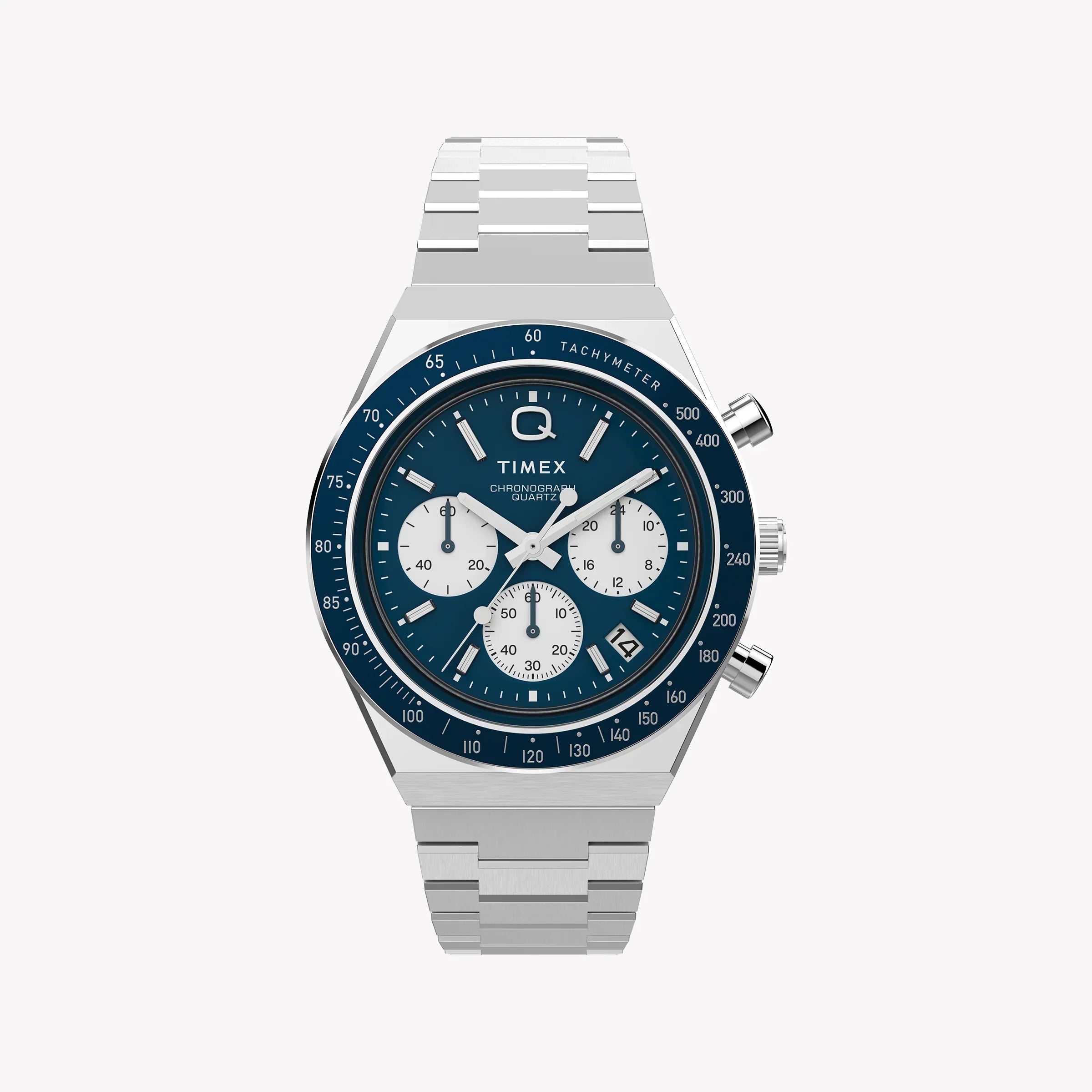 Timex Men's Stainless Steel Blue Dial Watch, Silver | Tw2w51600