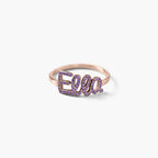 925 Sterling Silver Swarovski Stone Name Ring - Swarovski stone ring