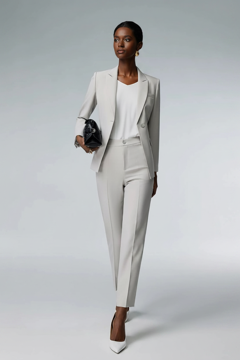 Tailored Light Grey Pantsuit
