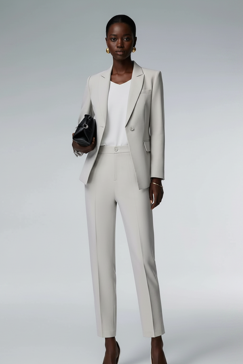 Tailored Light Grey Pantsuit