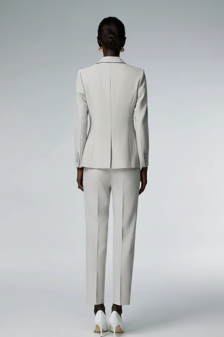 Tailored Light Grey Pantsuit