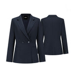 The double breasted navy skirt suit